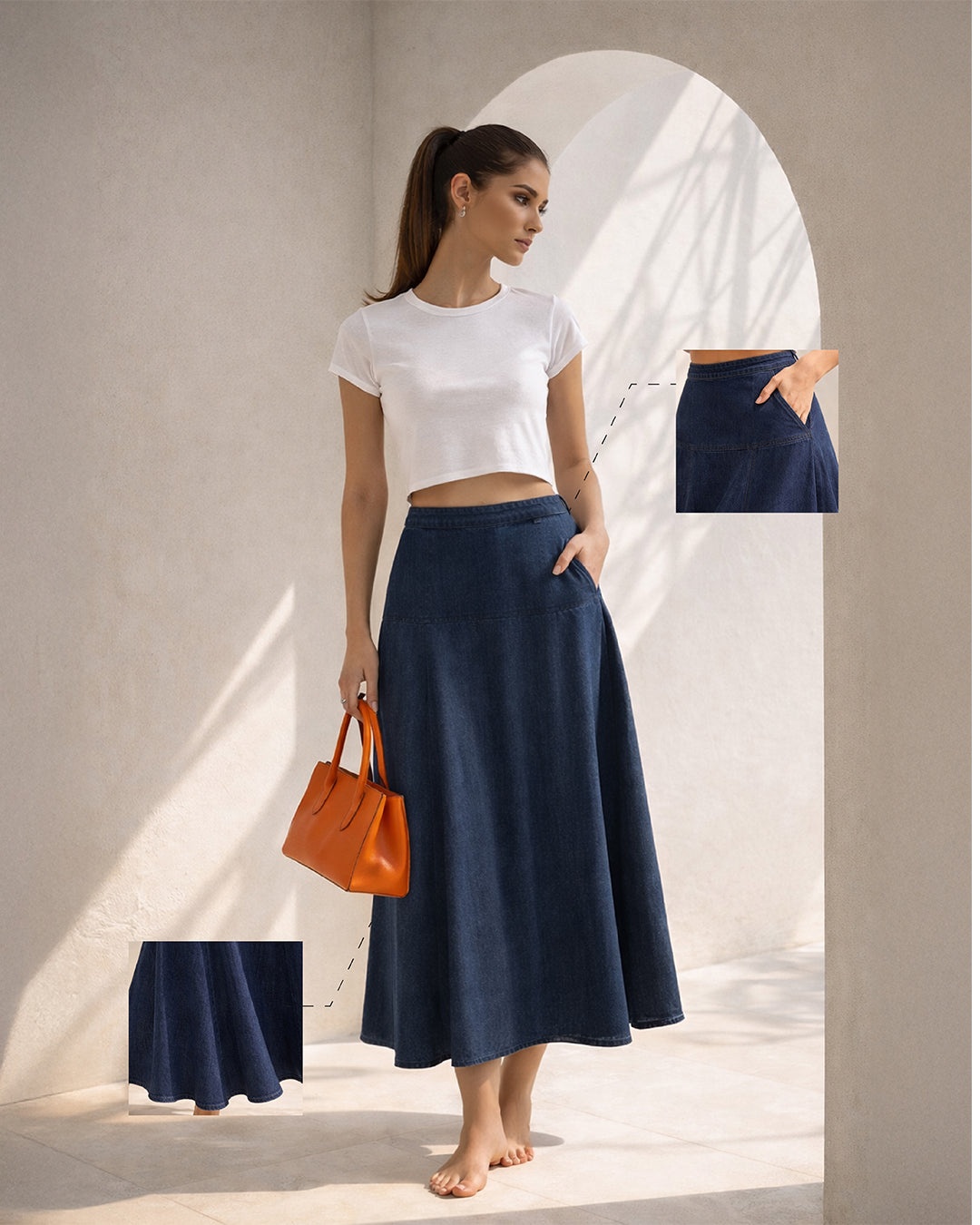 Elara Denim Skirt