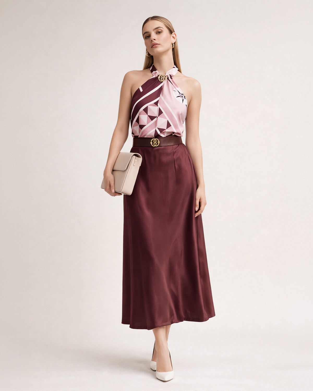 Satin Midi Skirt
